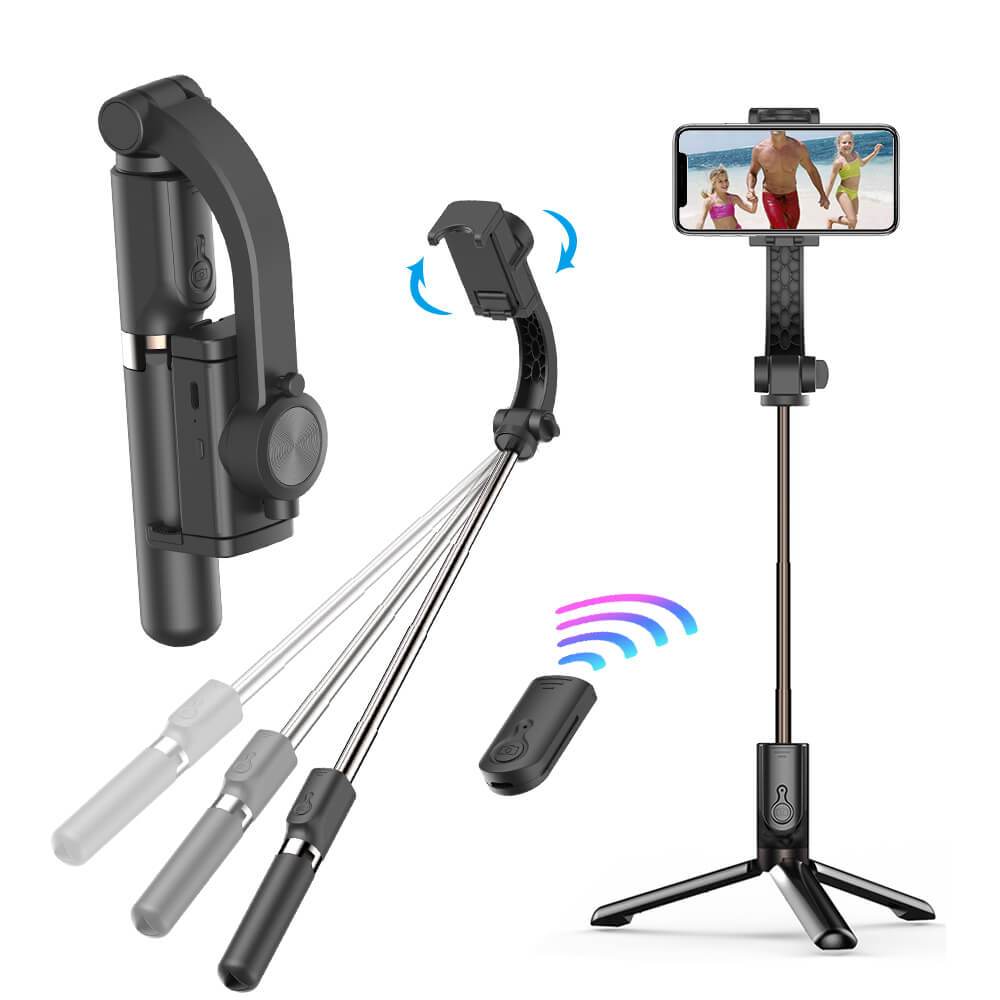 Trípode/palo selfie estabilizador de mano de 70 pulgadas, palo selfie  ultralargo de 1,75 metros, admite 2 abrazaderas para teléfono para 2  plataformas