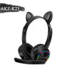 Auriculares Gamer Akz-020 Orejas Gato Mic Rgb Cable 3,5mm